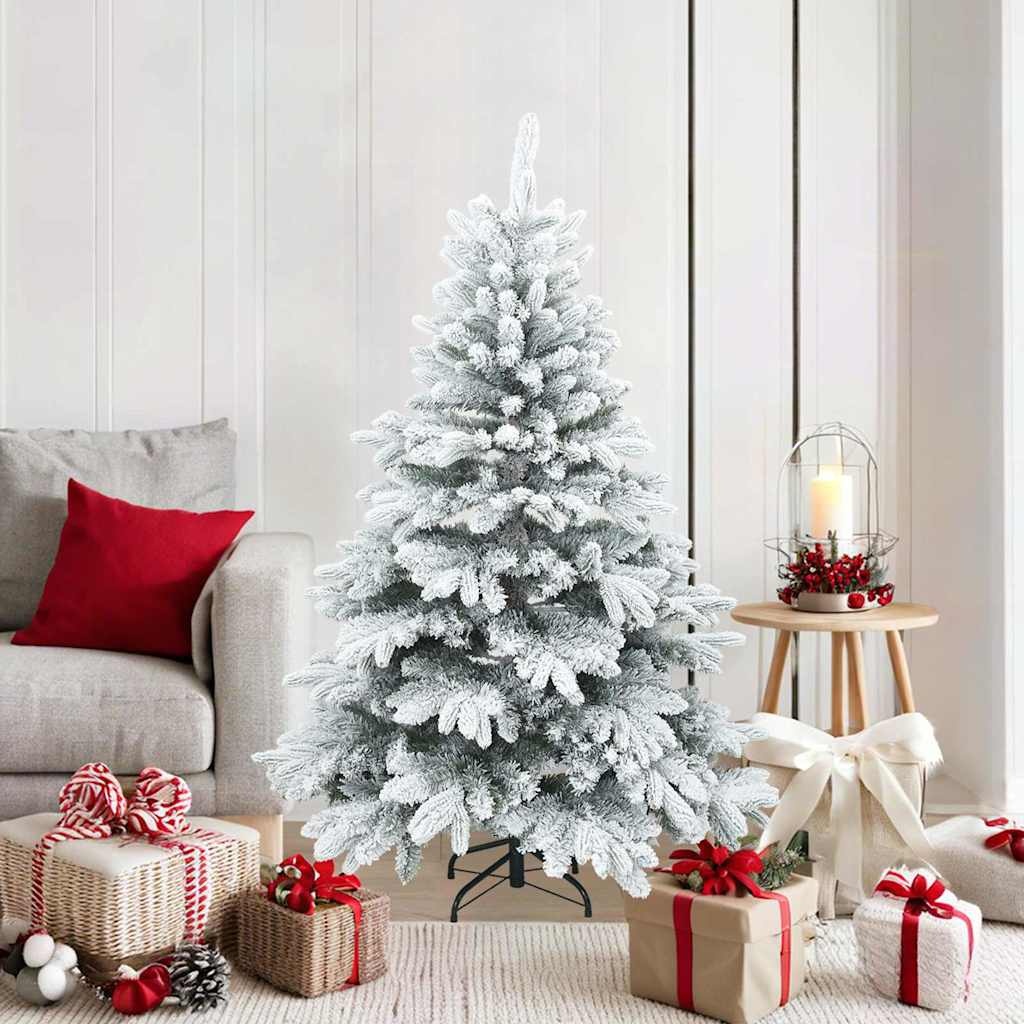vidaXL Moderne Kunststof Scharnierende Kerstboom Sneeuw Bedekt Wit
