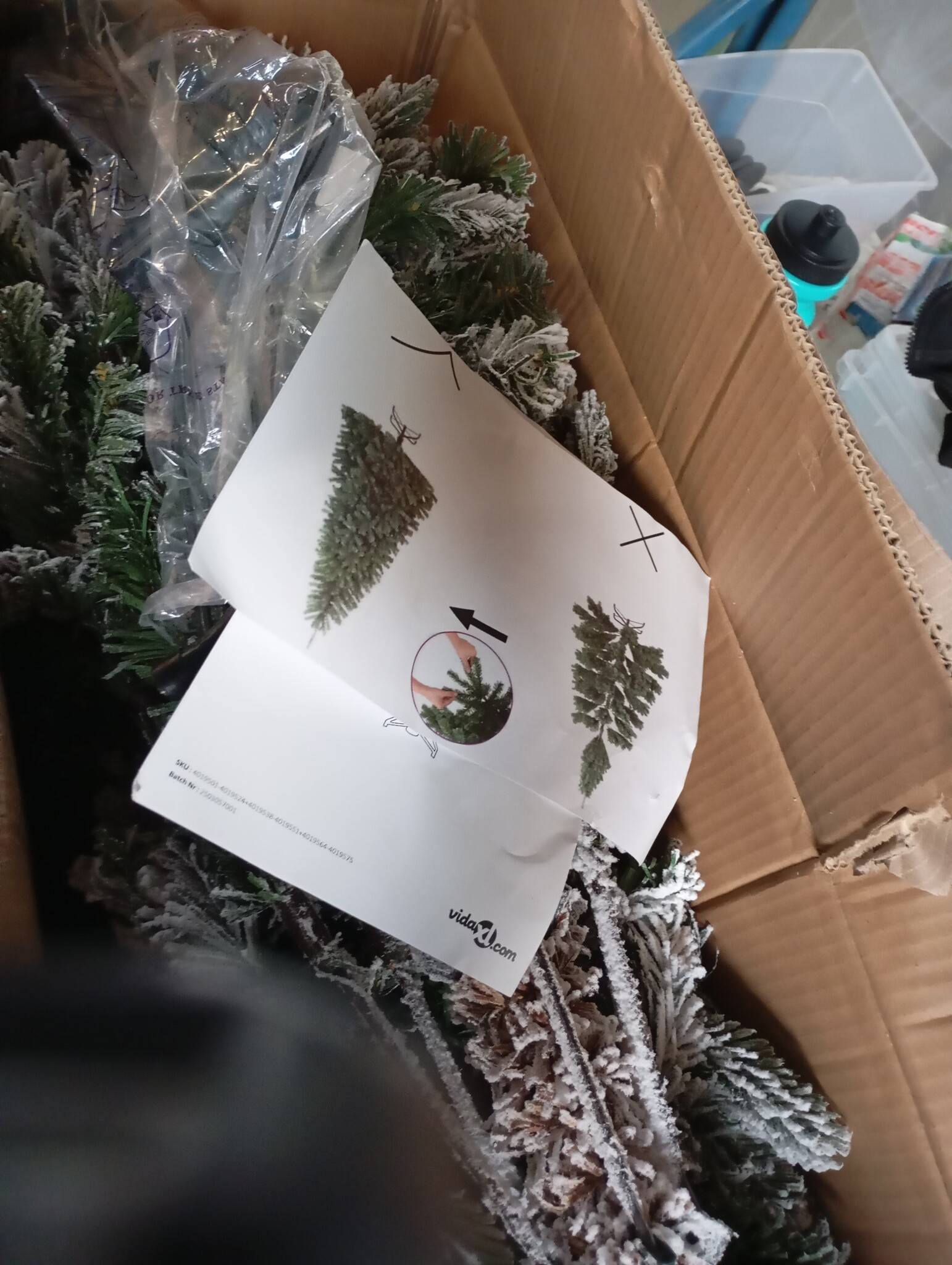 vidaXL Moderne Kunststof Scharnierende Kerstboom Sneeuw Bedekt Wit
