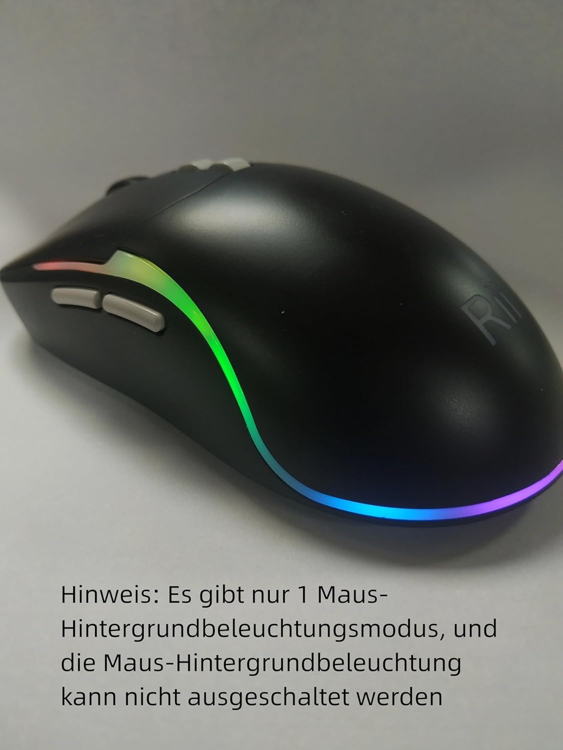 Rii Muis en toetsenbord draadloos gaming, toetsenbord muis set, bluetooth + 2,4 GHz verbinding, LED-achtergrondverlichting, oplaadbaar, QWERTZ