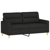 vidaXL Tweezitsbank 140cm stof zwart - 52% Korting