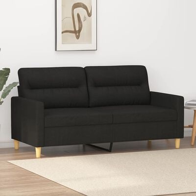 vidaXL Tweezitsbank 140cm stof zwart - 52% Korting