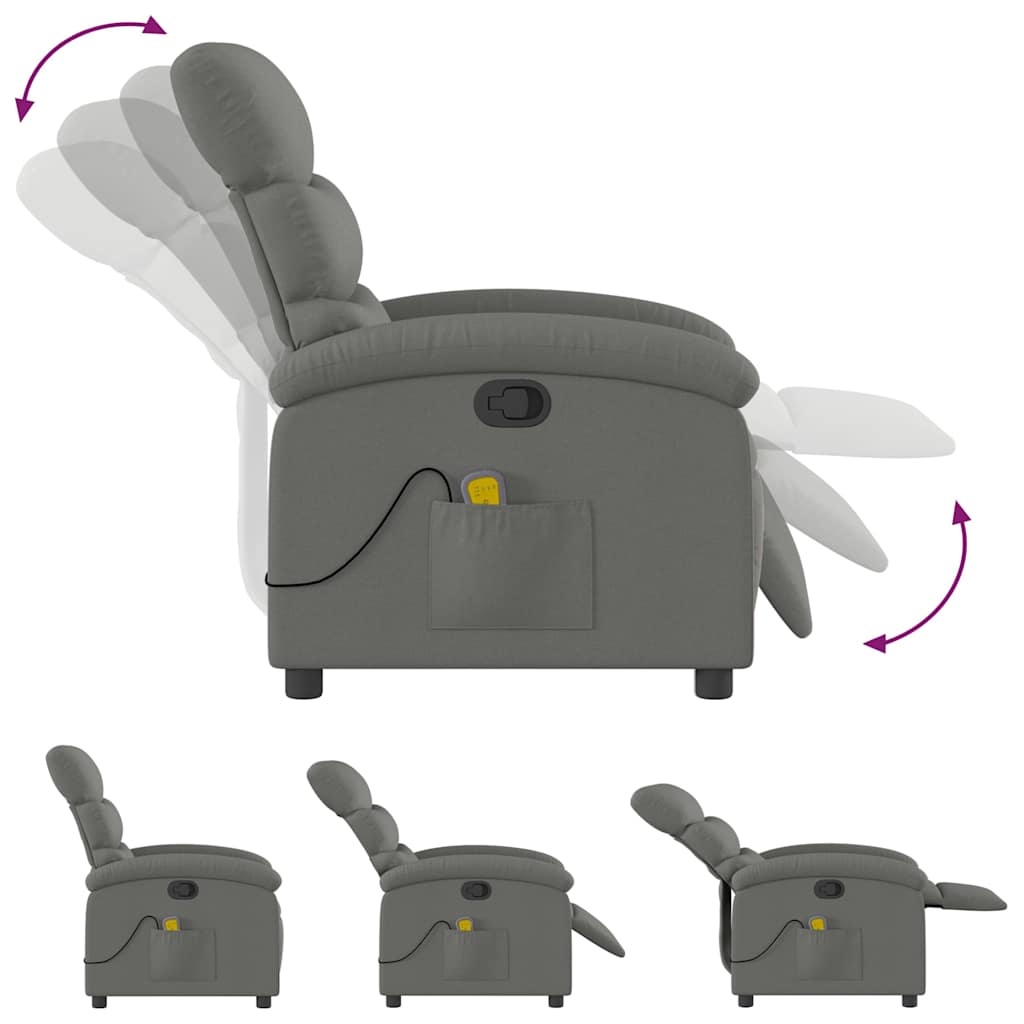 vidaXL Massagestoel Donkergrijs - 49% Korting!