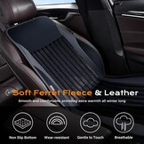 Voorstoelhoes Auto Winter Pluche Leer - Universele Pasvorm Autostoelbeschermer - Zacht & Warm Zittingkussen
