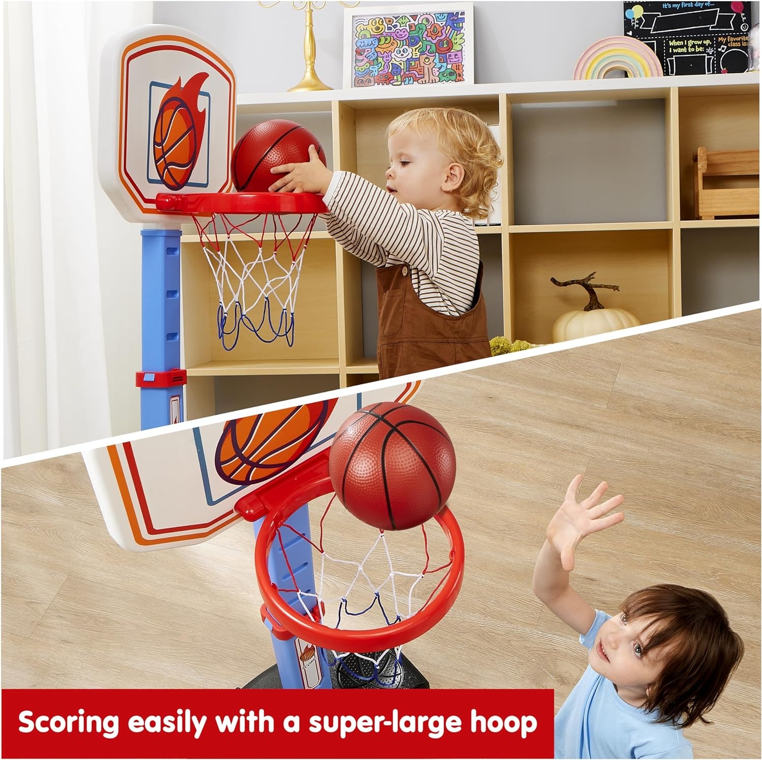 Kinder Basketbalstandaard - 41% Korting - Verstelbaar 78-108 cm