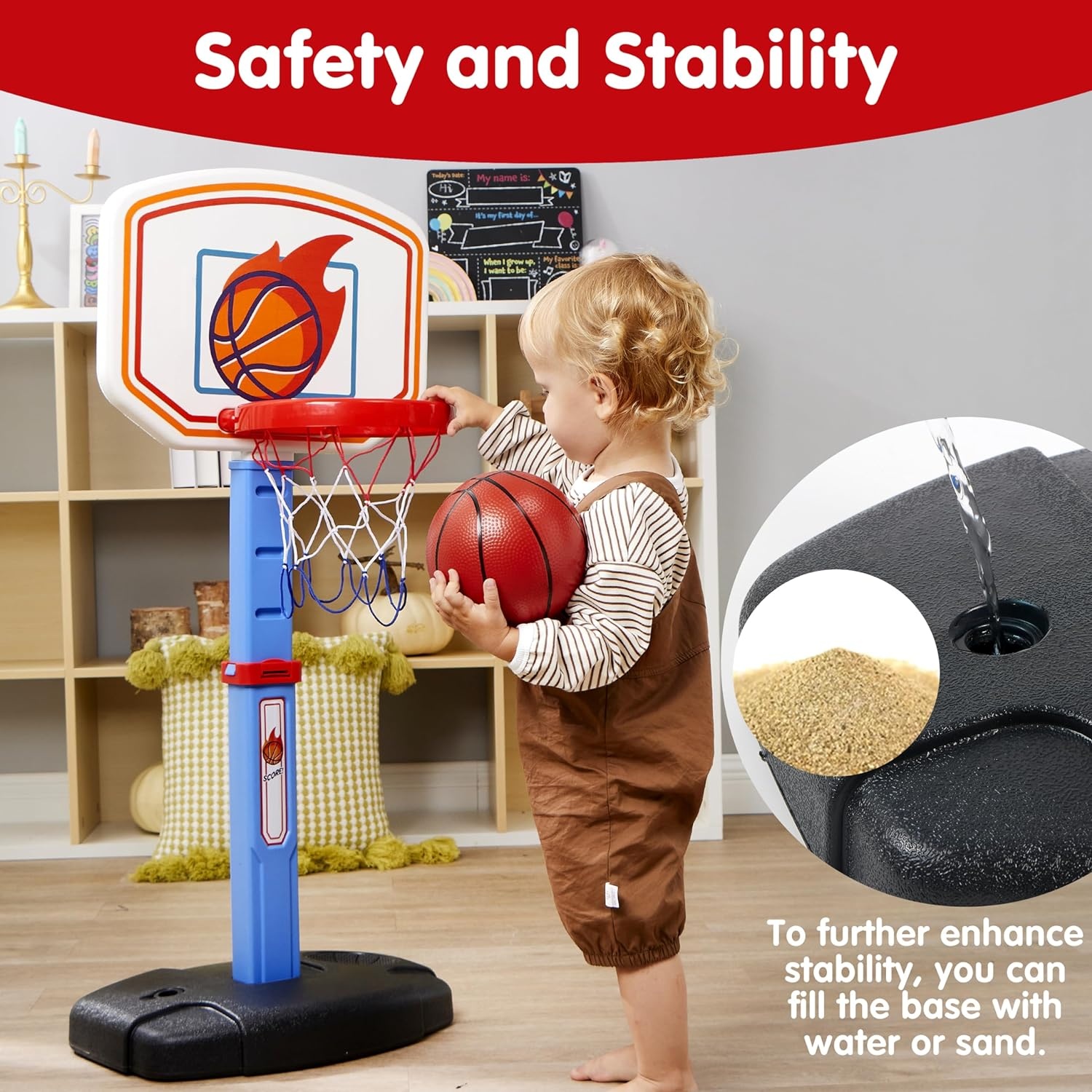 Kinder Basketbalstandaard - 41% Korting - Verstelbaar 78-108 cm