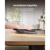 Ergonomisch draadloos toetsenbord full-size QWERTZ met polssteun, split design, Bluetooth & USB voor Windows, Mac & Android