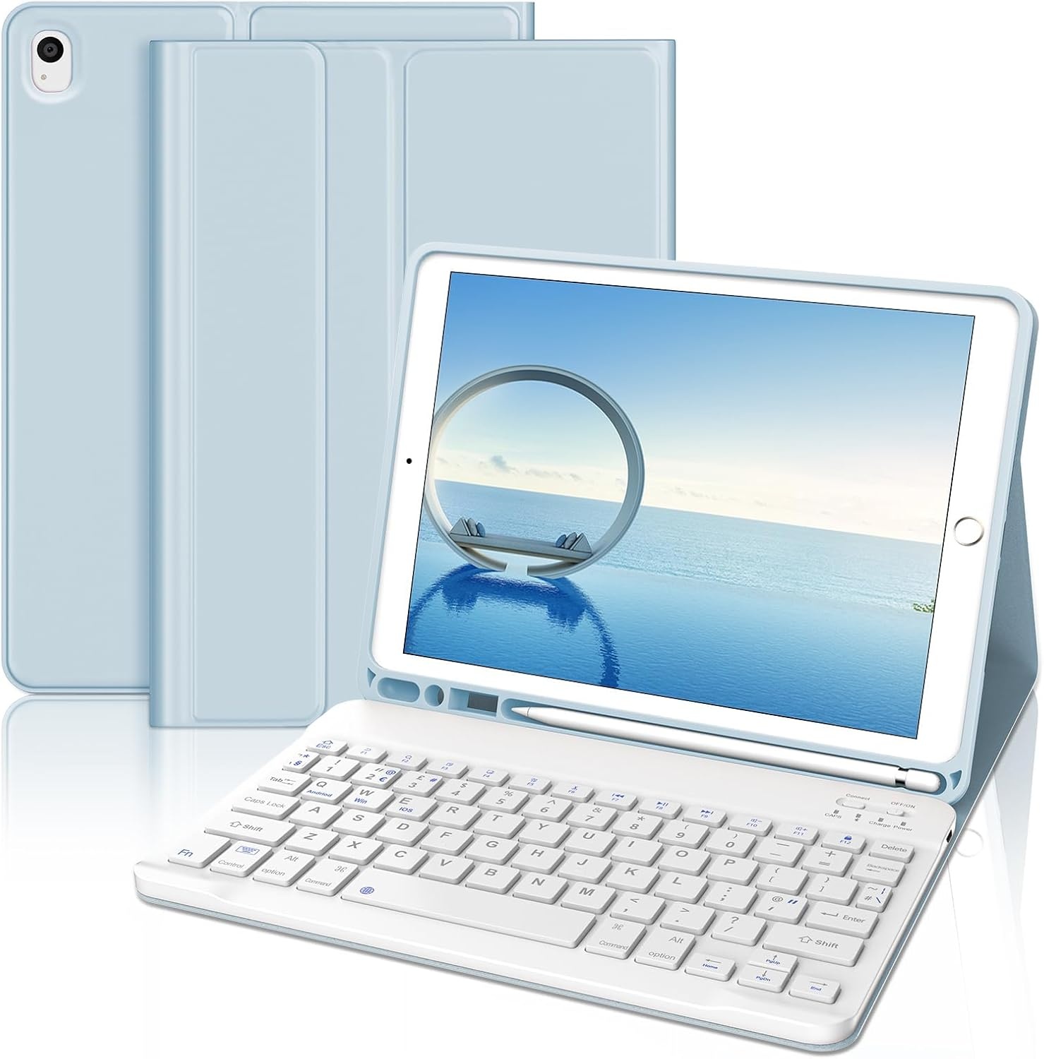Roze iPad 10e Gen Toetsenbordhoes met Trackpad | 45% Korting