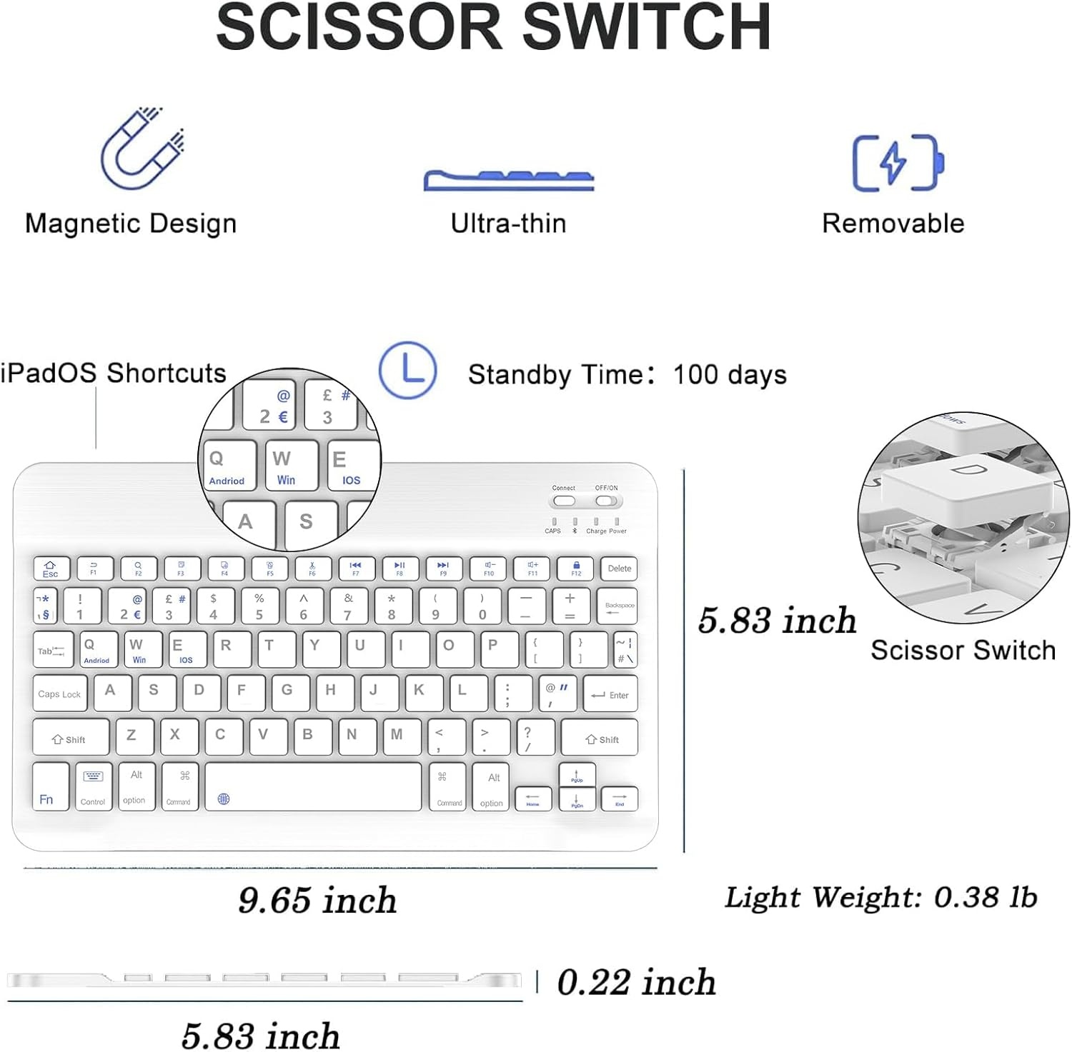 Roze iPad 10e Gen Toetsenbordhoes met Trackpad | 45% Korting