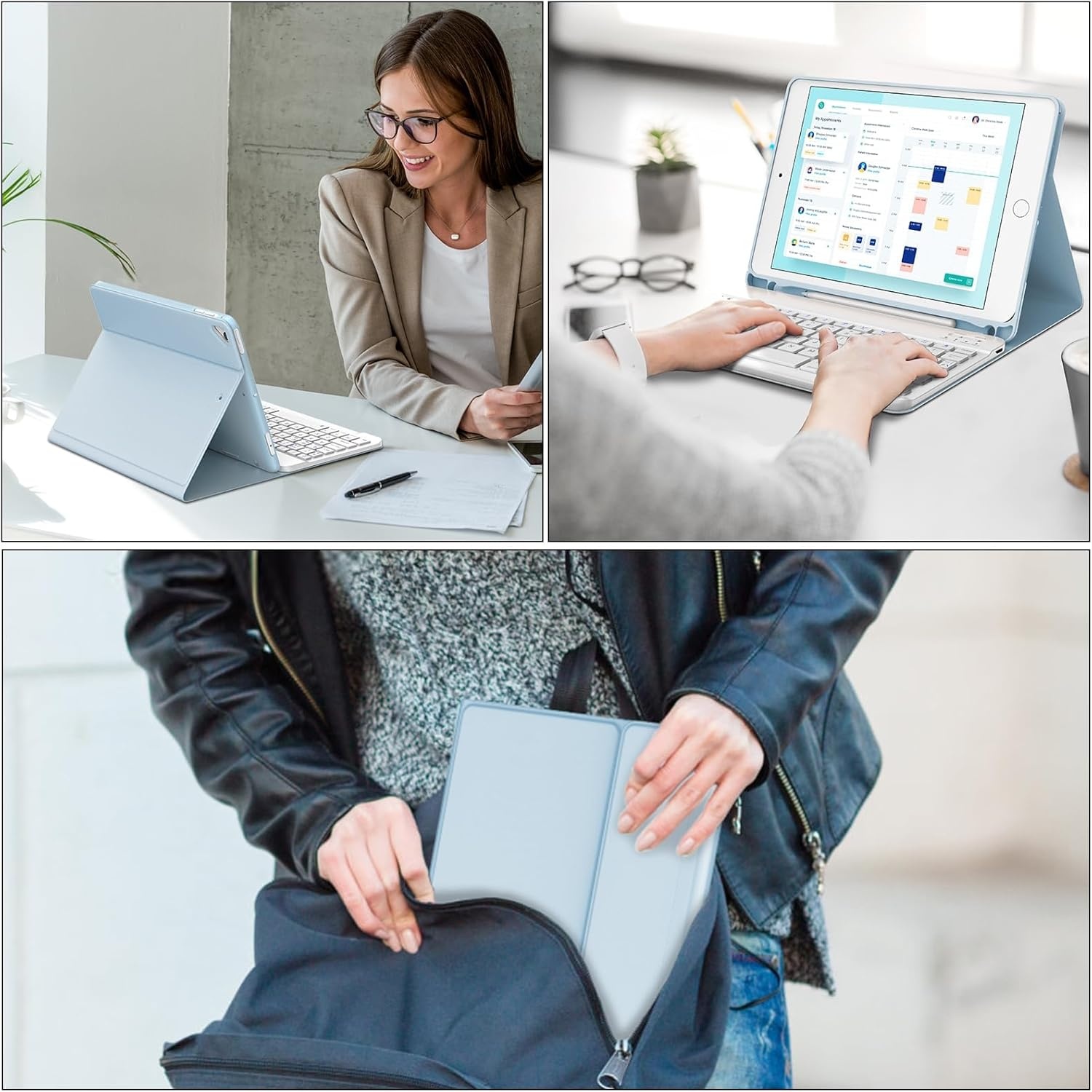 Roze iPad 10e Gen Toetsenbordhoes met Trackpad | 45% Korting