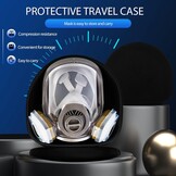 Trudsafe Volgelaatsmasker met harde schaal, adembeschermingsmasker met filter en 10 stuks lensbescherming, gezichtsafdekking, lakmasker voor verfspuiten, voor organische damp en stof