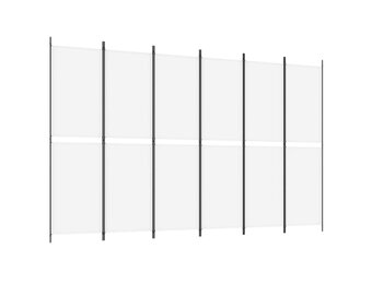 vidaXL Kamerscherm 6 panelen, Wit - Nu 34% Korting!