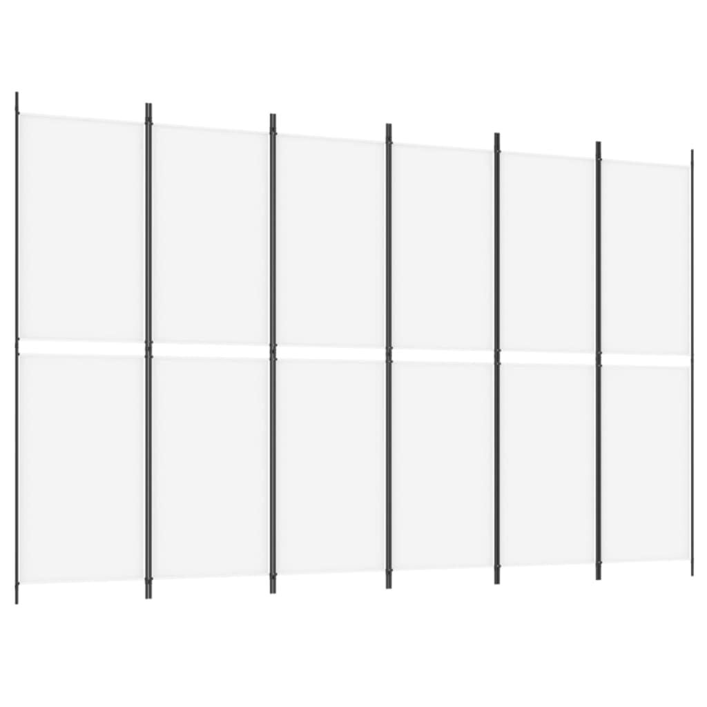 vidaXL Kamerscherm 6 panelen, Wit - Nu 34% Korting!