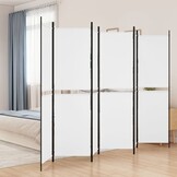 vidaXL Kamerscherm 6 panelen, Wit - Nu 34% Korting!