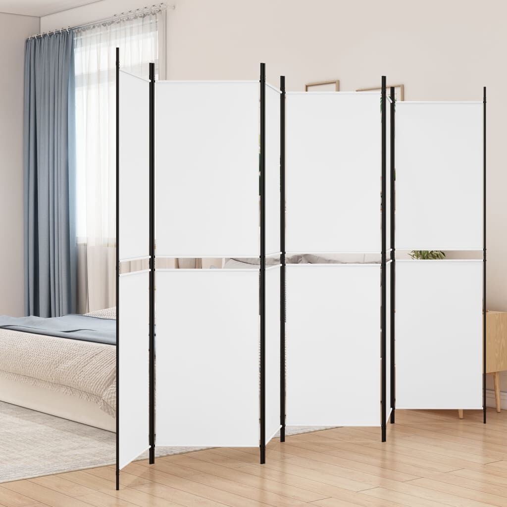 vidaXL Kamerscherm 6 panelen, Wit - Nu 34% Korting!