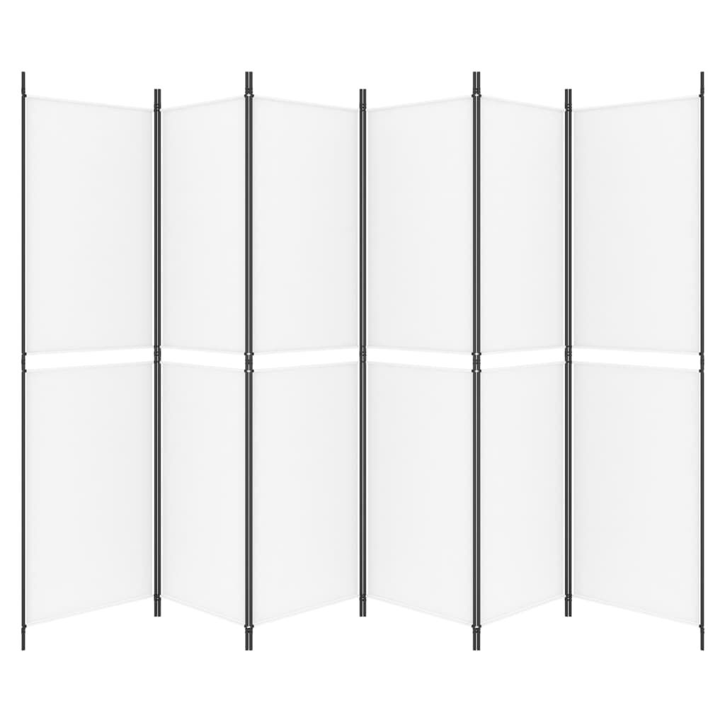 vidaXL Kamerscherm 6 panelen, Wit - Nu 34% Korting!