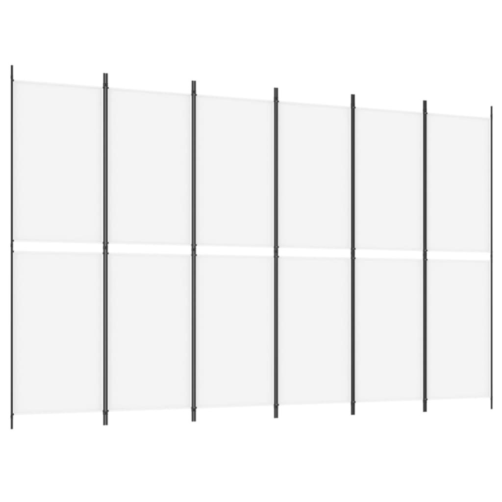 vidaXL Kamerscherm 6 panelen, Wit - Nu 34% Korting!