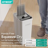 JOYMOOP Dweil Mop Set met Emmer en Wringer voor Thuis, Platte Vloer Mop en Emmersysteem, Moppen voor Vloerreiniging en Wandreiniger, met 3 Wasbare Microvezel Moppads