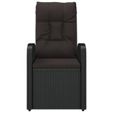 vidaXL Tuinstoelen 2 st verstelbaar met kussens poly rattan zwart