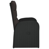 vidaXL Tuinstoelen 2 st verstelbaar met kussens poly rattan zwart