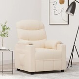 vidaXL Fauteuil Crèmekleurig Stof - Verstelbaar (47% Korting!)