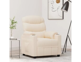 vidaXL Fauteuil Crèmekleurig Stof - Verstelbaar (47% Korting!)