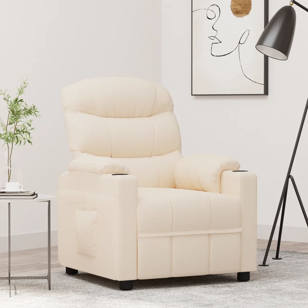 vidaXL Fauteuil Crèmekleurig Stof - Verstelbaar (47% Korting!)