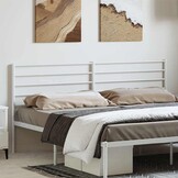 VidaXL Hoofdbord Metaal Wit 180 cm - 63% Korting!