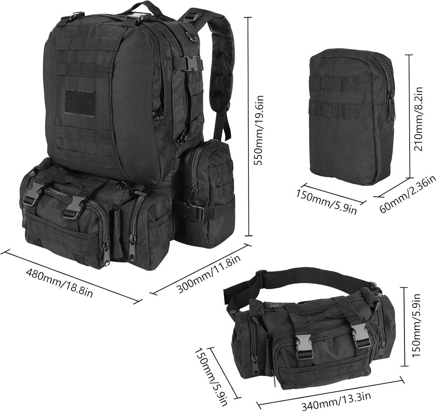 SHANNA 55L Militaire Rugzak - 46% Korting!