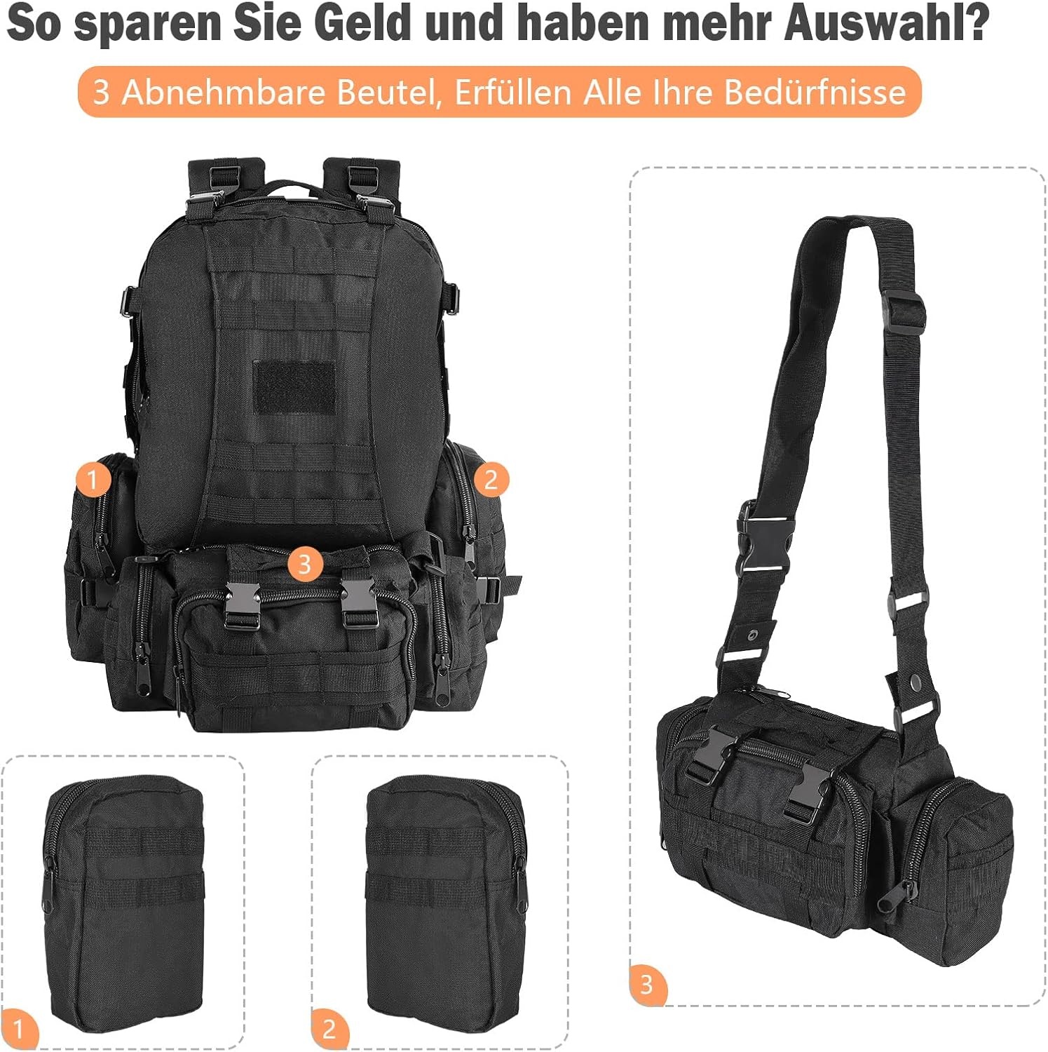 SHANNA 55L Militaire Rugzak - 46% Korting!