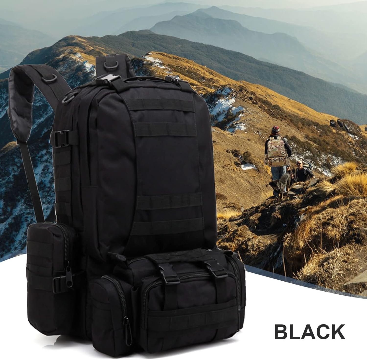 SHANNA 55L Militaire Rugzak - 46% Korting!