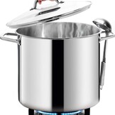 HOMICHEF 15L nikkelvrije roestvrijstalen voorraadpot met deksel - Mirror Polish Gezonde Kookpot (29cm) - Niet Giftige Heavy Duty Inductie Stockpot - Maat 15 Litre - 29cm Wide