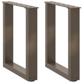 VidaXL Salontafelpoten U-vormig - 2 stuks - Staal - Naturel - 29% Korting