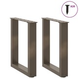 VidaXL Salontafelpoten U-vormig - 2 stuks - Staal - Naturel - 29% Korting