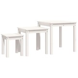vidaXL Tafeltjesset Grenenhout Wit - 60% Korting