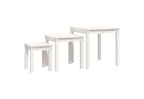 vidaXL Tafeltjesset Grenenhout Wit - 60% Korting