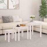 vidaXL Tafeltjesset Grenenhout Wit - 60% Korting