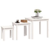 vidaXL Tafeltjesset Grenenhout Wit - 60% Korting