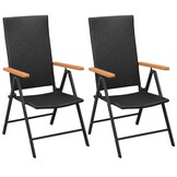 VidaXL Tuinstoelen Set: Stapelbaar Poly Rattan Zwart - 54% Korting!