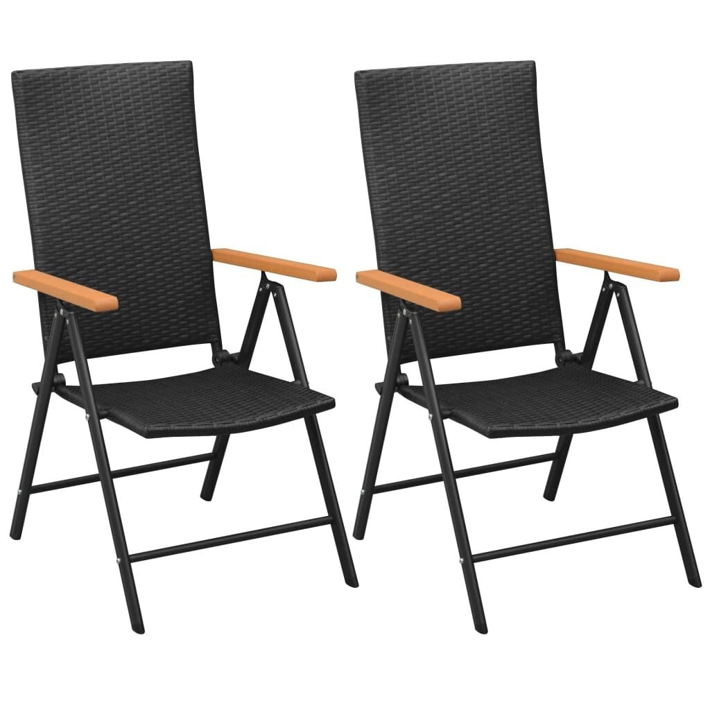 VidaXL Tuinstoelen Set: Stapelbaar Poly Rattan Zwart - 54% Korting!