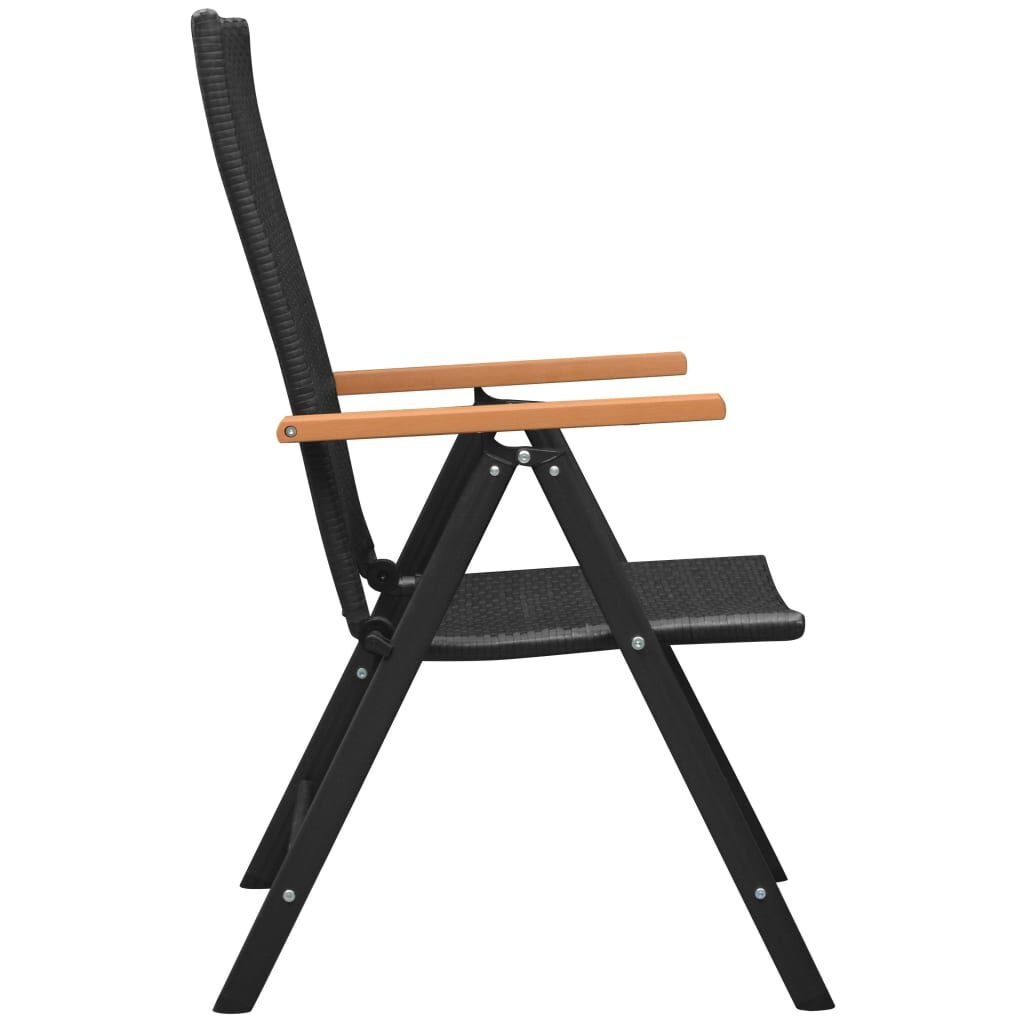 VidaXL Tuinstoelen Set: Stapelbaar Poly Rattan Zwart - 54% Korting!