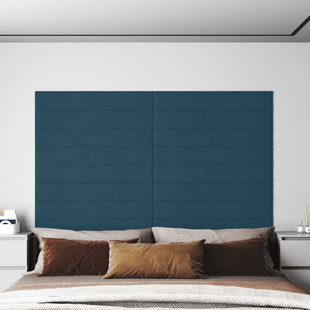 vidaXL Wandpanelen 12 st Blauw Fluweel 1,62 m² (55% Korting!)
