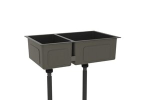 RVS Dubbele Gootsteen Zwart - 48% Korting