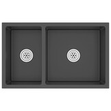 vidaXL Gootsteen RVS Zwart - 30% Korting