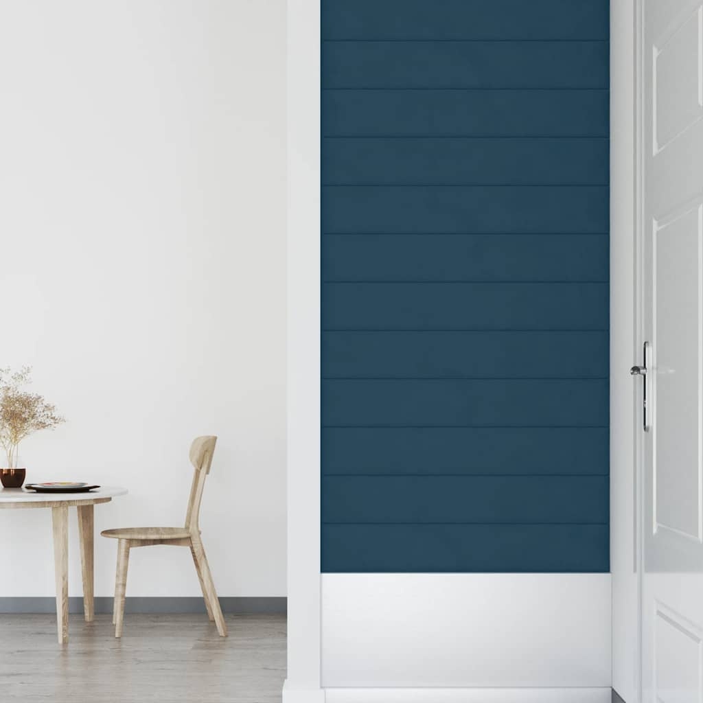 vidaXL Wandpanelen 12 st Blauw Fluweel 1,62 m² (55% Korting!)