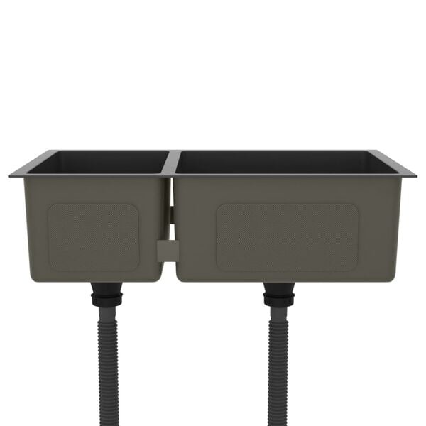 vidaXL Gootsteen RVS Zwart - 30% Korting