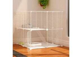Doe-het-zelf Kattenhok 2-laags (75x75x73cm) - 29% Korting