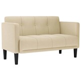 vidaXL Loveseat Bank Crème 111 cm Stof - 35% Korting!