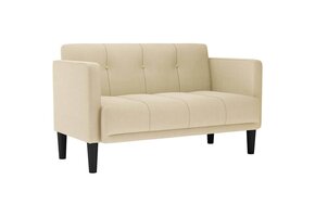 vidaXL Loveseat Bank Crème 111 cm Stof - 35% Korting!