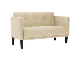 vidaXL Loveseat Bank Crème 111 cm Stof - 35% Korting!