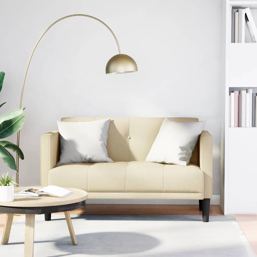 vidaXL Loveseat Bank Crème 111 cm Stof - 35% Korting!